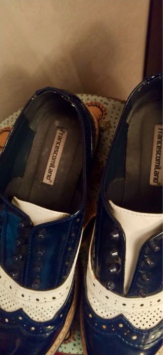 Zapatos Oxford Azul y Blanco