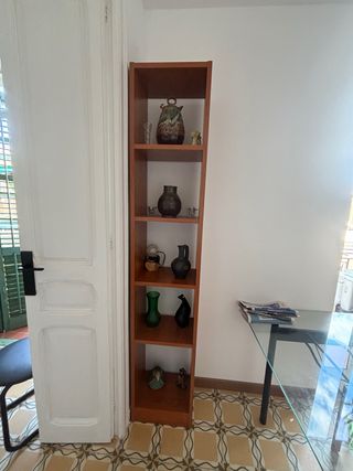 Armario Estantería Madera y Cristal