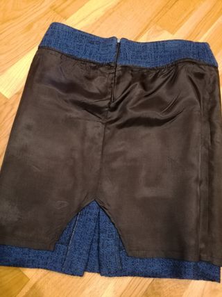 VESTIDO+CHAQUETA+FALDA tipo CHANEL AZUL NEGRO T 44