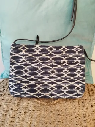 Bolso Parfois azul y blanco