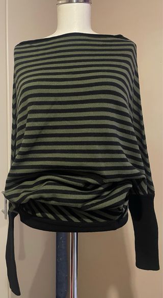 Maglia maniche pipistrello righe verdi e nere