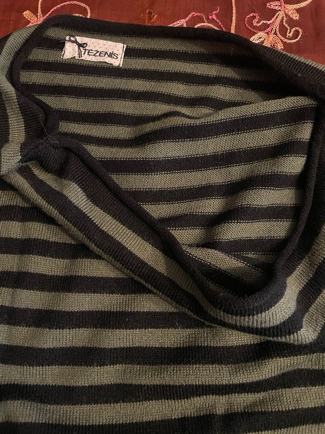 Maglia maniche pipistrello righe verdi e nere