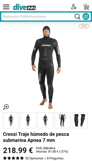 Traje de pesca submarina Cressi Apnea 7mm