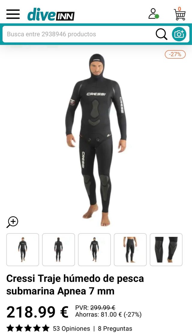 Traje de pesca submarina Cressi Apnea 7mm