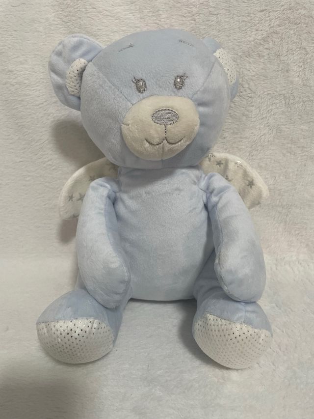 Osito de peluche suave azul con alas