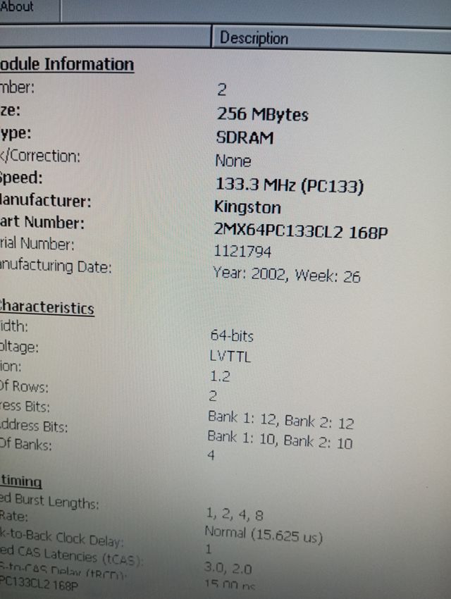 Memoria Kingston ValueRAM 256MB PC133