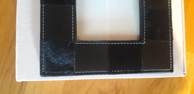 Marco de fotos piel sintética negro