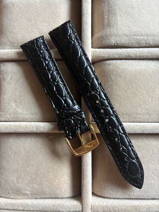 Correa para reloj Longines negra, en piel