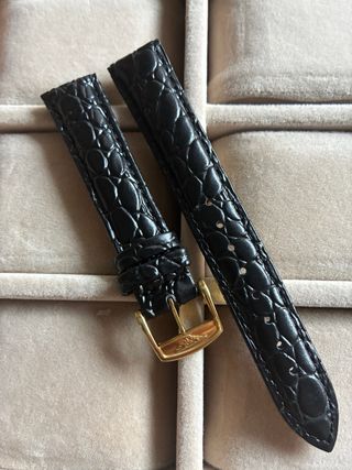 Correa para reloj Longines negra, en piel