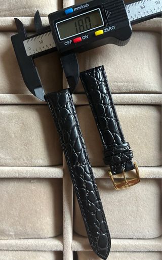 Correa para reloj Longines negra, en piel