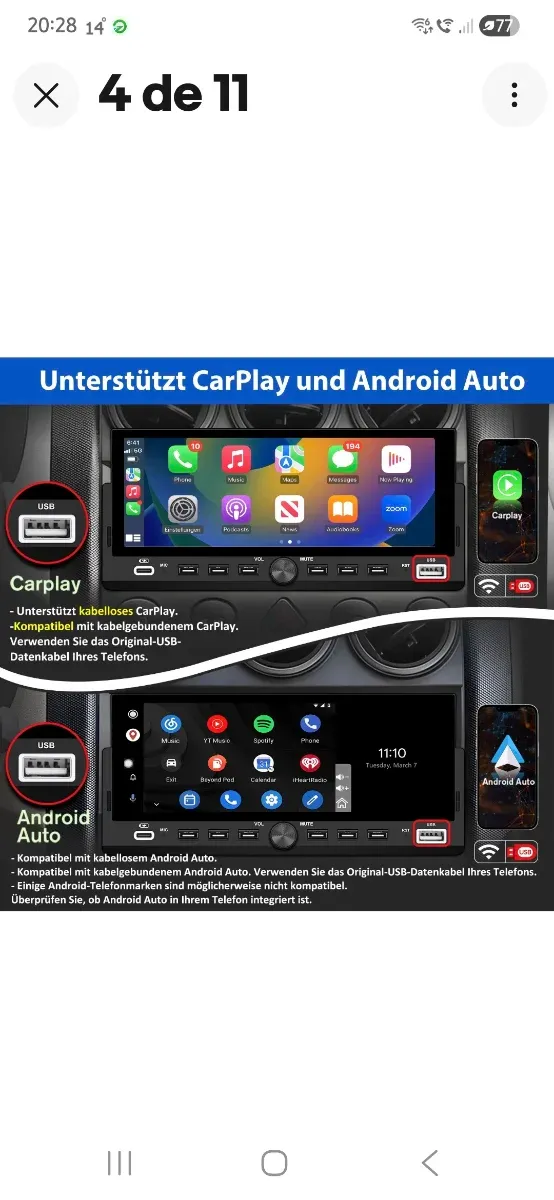 Radio Coche Multimedia CarPlay nuevo sin abrir