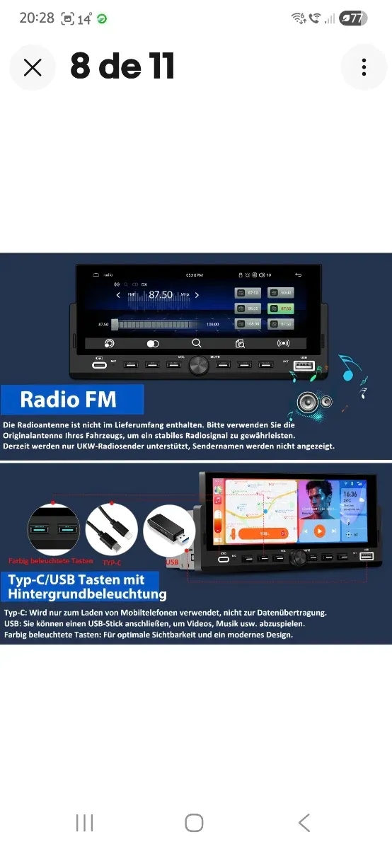 Radio Coche Multimedia CarPlay nuevo sin abrir