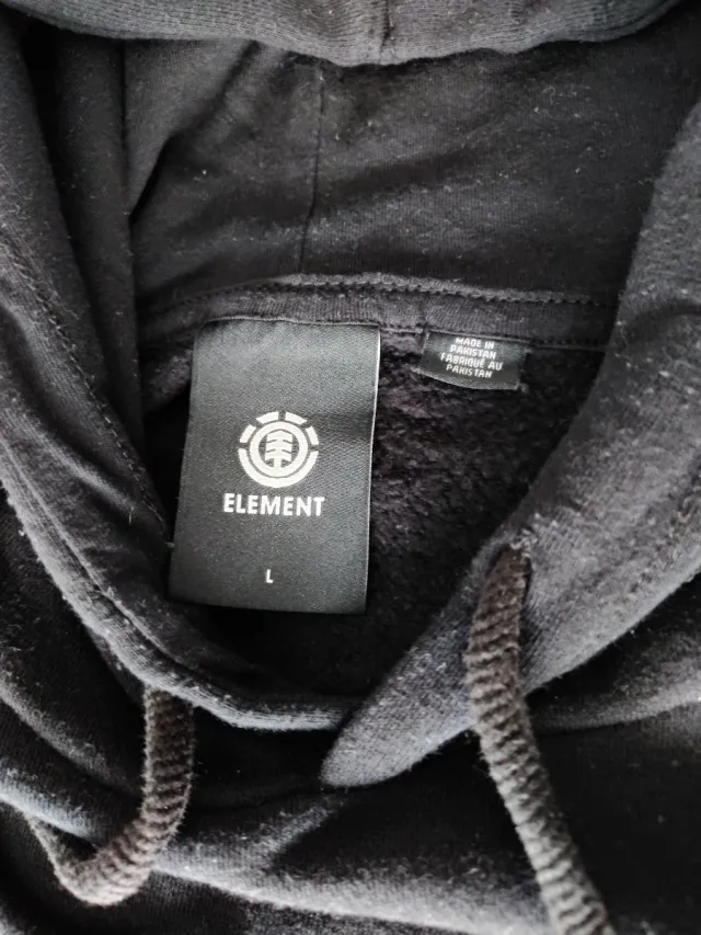 Sudadera Element Negra Hombre