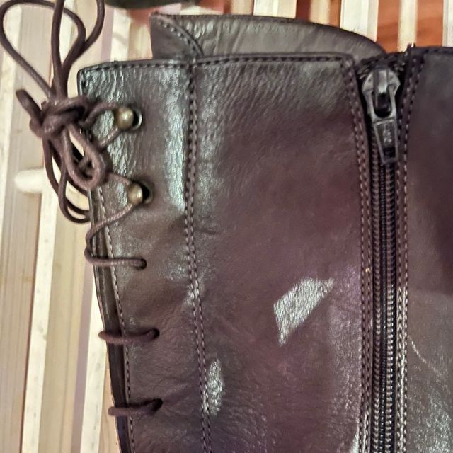 Botas Hispanitas piel marrón  tacón 8cm