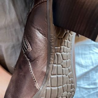 Botas Hispanitas piel marrón  tacón 8cm
