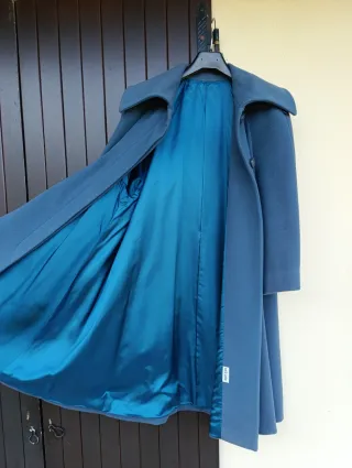 Cappotto lana e cachemire blu