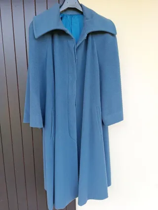 Cappotto lana e cachemire blu