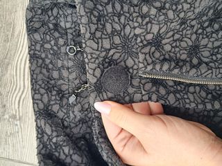 Cappotto velluto nero floreale