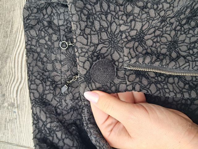 Cappotto velluto nero floreale