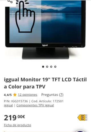 Monitor Táctil 19 POS/Profesional Iggual IGG315736