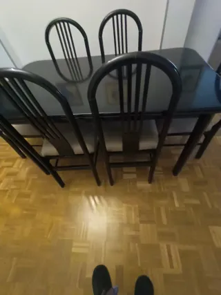 Mesa comedor extensible negra