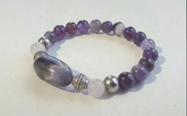 Pulsera Amatista y Cuarzo Rosa