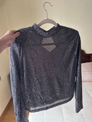 Top lentejuelas manga larga
