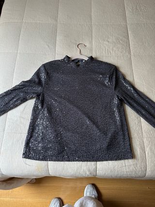 Top lentejuelas manga larga