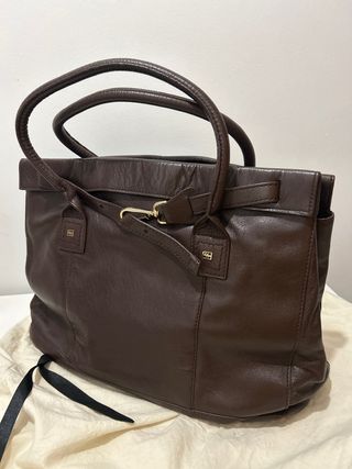 Bolso Grande Cuero Marrón Gloria Ortiz