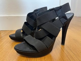 Sandalias Tacón Negro Talla 37 Tata Italia