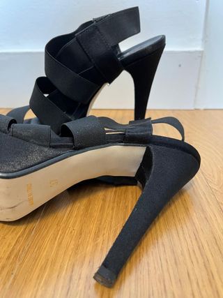 Sandalias Tacón Negro Talla 37 Tata Italia