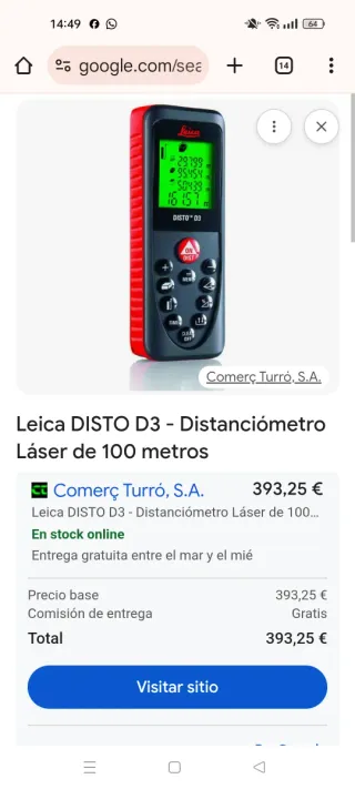 Medidor Distancia Leica Disto D3