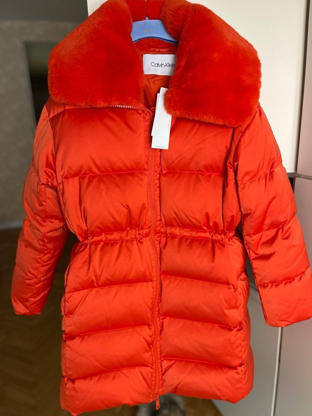 Plumífero Calvin Klein Naranja Talla L NUEVO