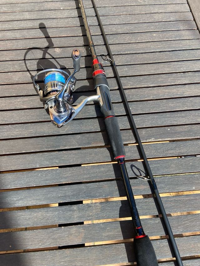Caña de pescar con carrete