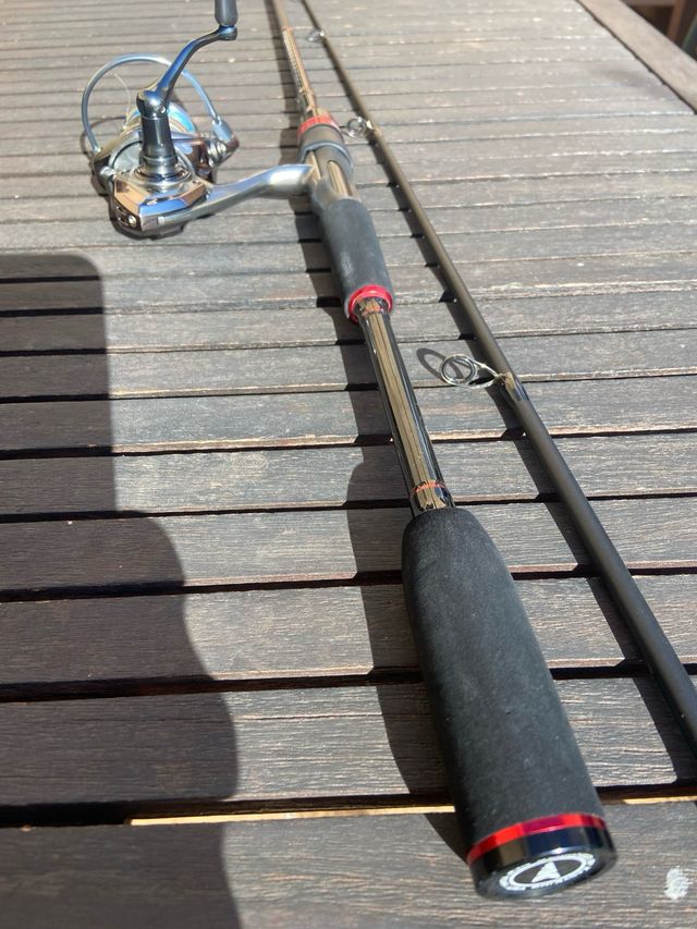 Caña de pescar con carrete