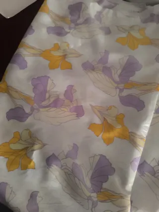 Retal seda estampado flores 120x600cm