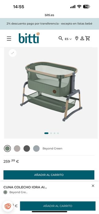 Cuna colecho Maxicosi verde