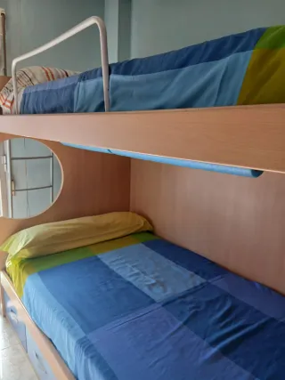 Litera 105x200 madera y azul adulto