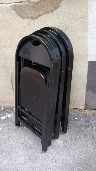 4 Sedie Pieghevoli Nere