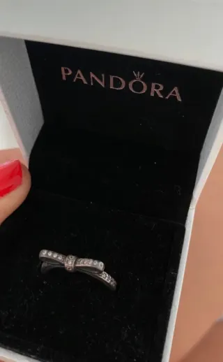 Anillo Pandora Plata Diseño Lazo