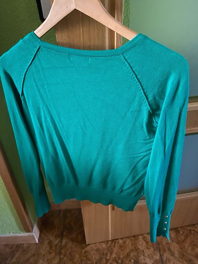 Chaqueta verde Primark botones plateados talla M