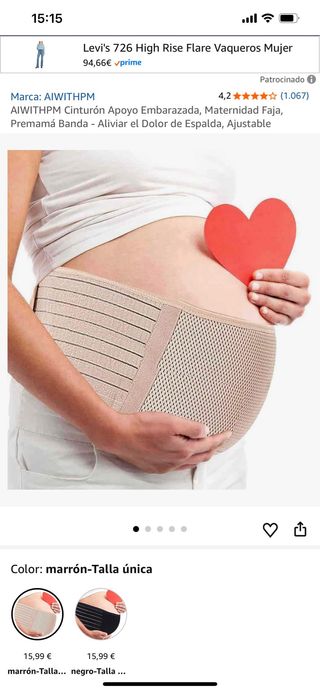 Faja Maternidad Soporte Cinturón Negro