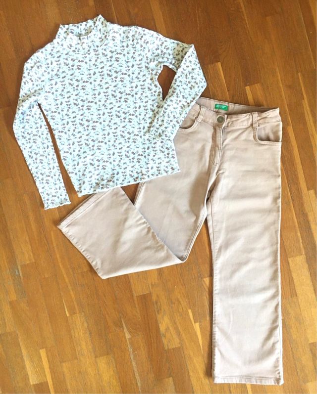 Conjunto niña flores