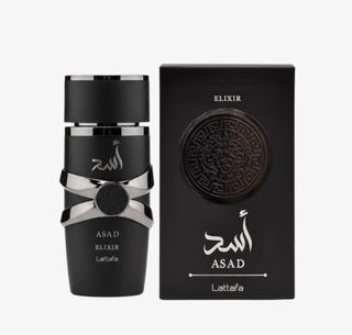 Lattafa Asad Elixir Perfume Negro y Dorado