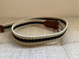 Cinturón tejido niño beige y negro