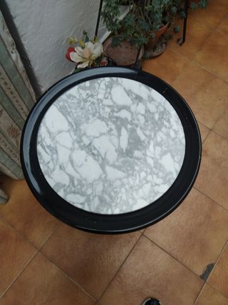 Mesa redonda madera y mármol