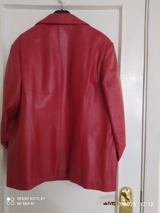 Americana Piel Donna Roja Napa Ovina Roja Granate