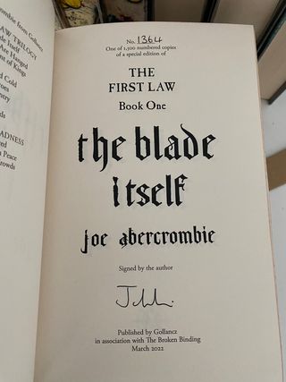 The First Law Firmados Broken Binding Abercrombie