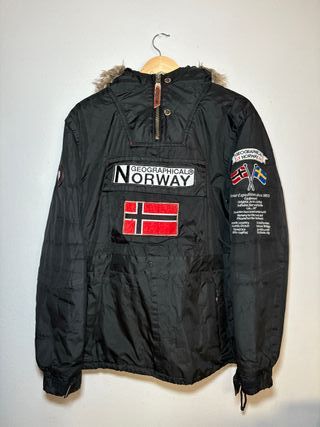 Geographical Norway Black Anorak Jacket Hooded