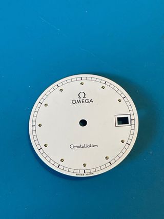 Esfera Reloj Omega Constellation Blanca y Dorada